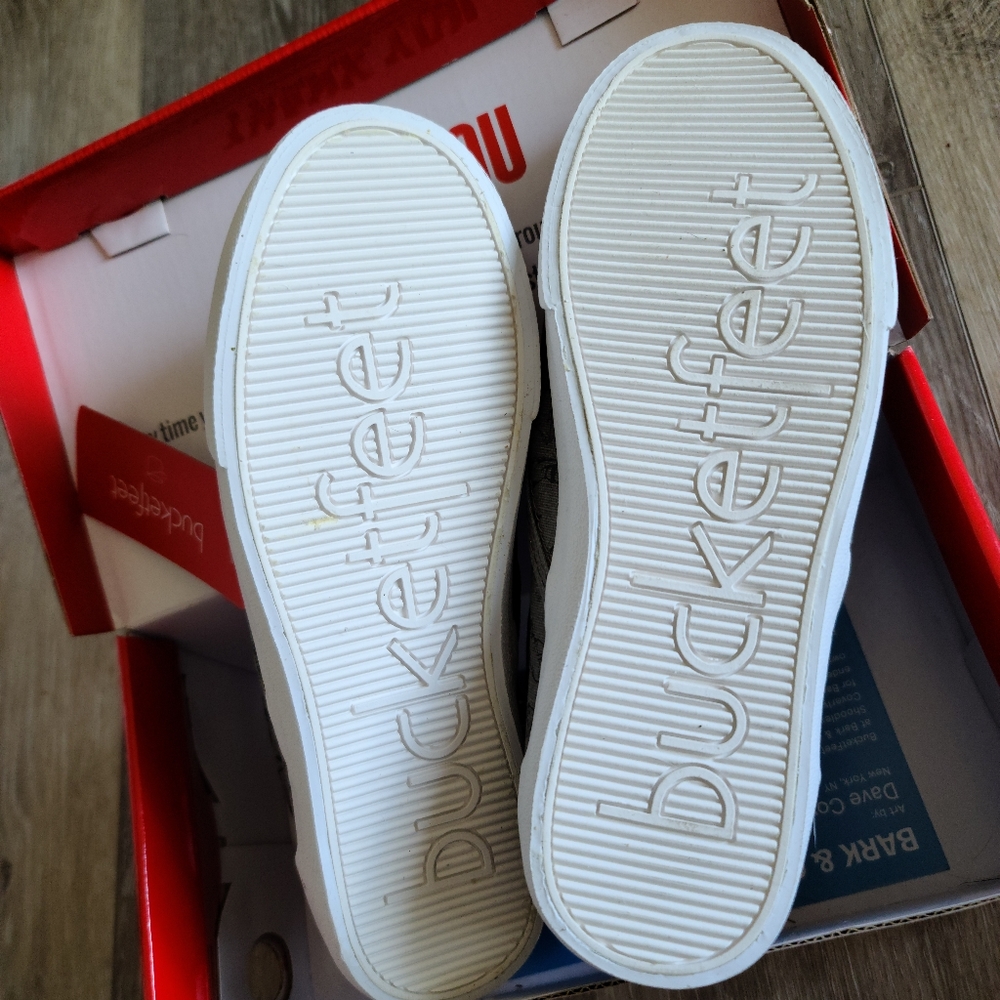 Bucket Feet Grey Dog Slip-on Shoes - Picture 2 of 5